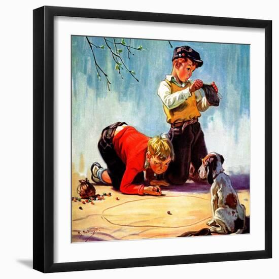 "Lost All His Marbles,"March 1, 1937-Henry Hintermeister-Framed Giclee Print