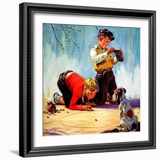 "Lost All His Marbles,"March 1, 1937-Henry Hintermeister-Framed Giclee Print