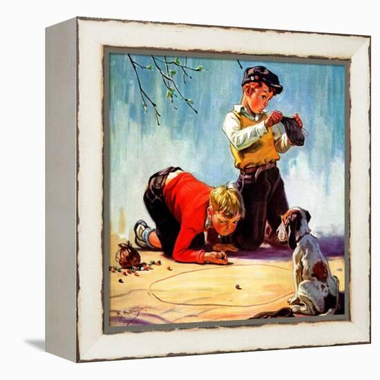 "Lost All His Marbles,"March 1, 1937-Henry Hintermeister-Framed Premier Image Canvas