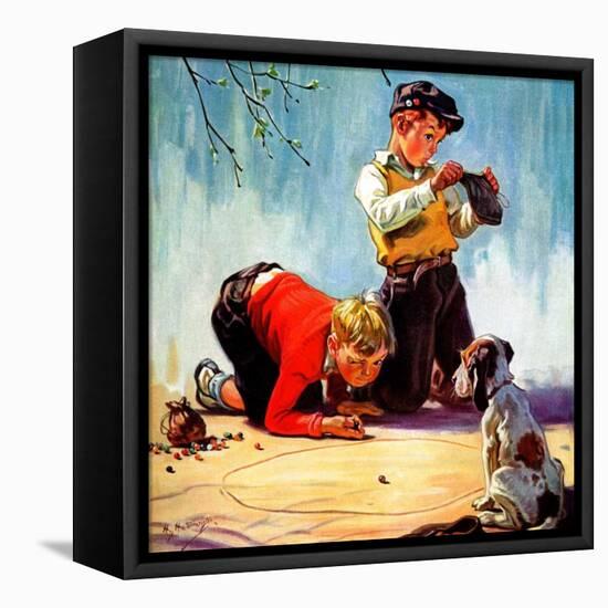 "Lost All His Marbles,"March 1, 1937-Henry Hintermeister-Framed Premier Image Canvas