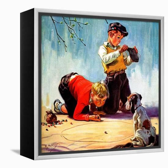 "Lost All His Marbles,"March 1, 1937-Henry Hintermeister-Framed Premier Image Canvas