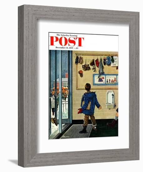 "Lost His Mitten" Saturday Evening Post Cover, December 14, 1957-Ben Kimberly Prins-Framed Giclee Print