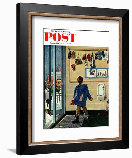 "Lost His Mitten" Saturday Evening Post Cover, December 14, 1957-Ben Kimberly Prins-Framed Giclee Print