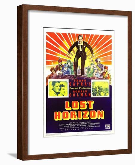 Lost Horizon, Top Center: Ronald Colman, 1937-null-Framed Photo