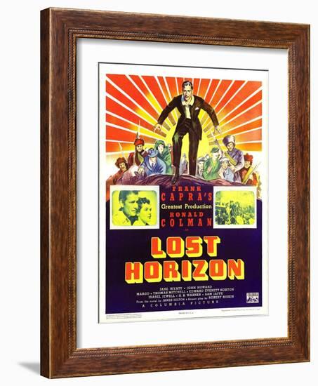 Lost Horizon, Top Center: Ronald Colman, 1937-null-Framed Photo