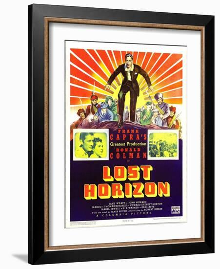 Lost Horizon, Top Center: Ronald Colman, 1937-null-Framed Photo