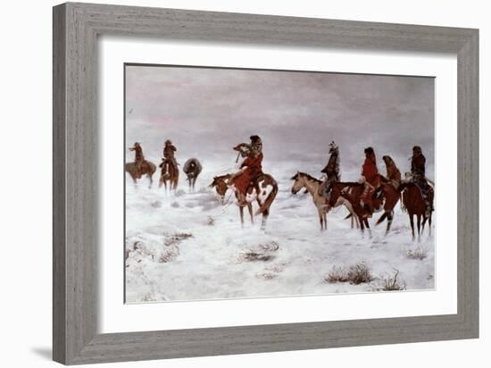 Lost in a Snow Storm - We Are Friends, 1888-Charles Marion Russell-Framed Giclee Print