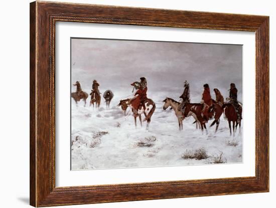 Lost in a Snow Storm - We Are Friends, 1888-Charles Marion Russell-Framed Giclee Print