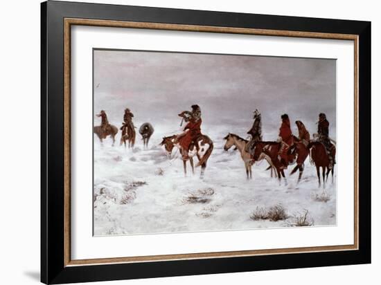 Lost in a Snow Storm - We Are Friends, 1888-Charles Marion Russell-Framed Giclee Print