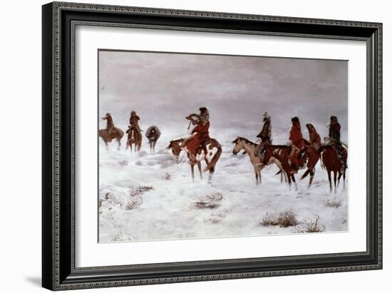 Lost in a Snow Storm - We Are Friends, 1888-Charles Marion Russell-Framed Giclee Print