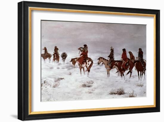 Lost in a Snow Storm - We Are Friends, 1888-Charles Marion Russell-Framed Giclee Print