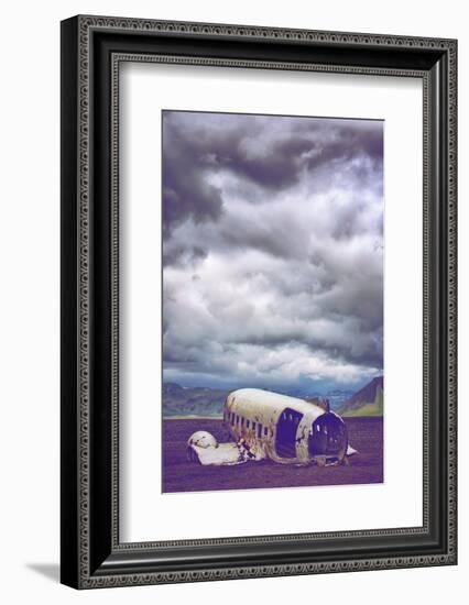 Lost in Iceland, 1970s DC10 Airplane on Southern Iceland Beach-Vincent James-Framed Photographic Print