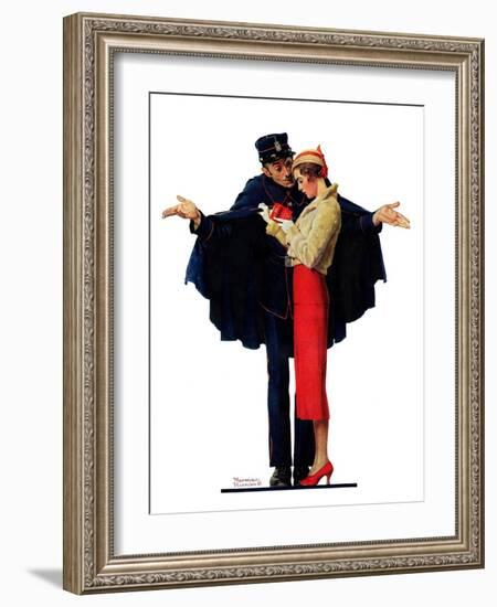 "Lost in Paris" or "Boulevard Haussmann", January 30,1932-Norman Rockwell-Framed Giclee Print