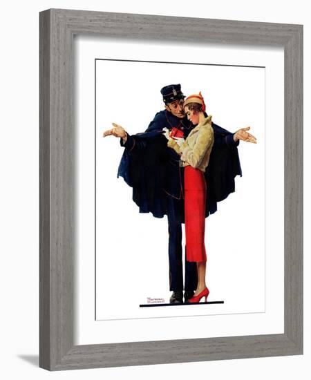 "Lost in Paris" or "Boulevard Haussmann", January 30,1932-Norman Rockwell-Framed Giclee Print