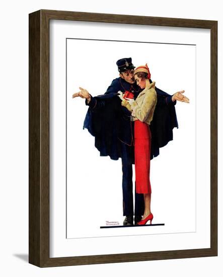 "Lost in Paris" or "Boulevard Haussmann", January 30,1932-Norman Rockwell-Framed Giclee Print