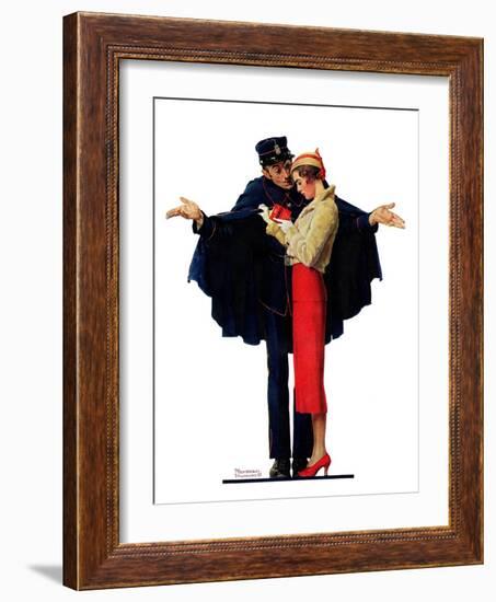 "Lost in Paris" or "Boulevard Haussmann", January 30,1932-Norman Rockwell-Framed Giclee Print