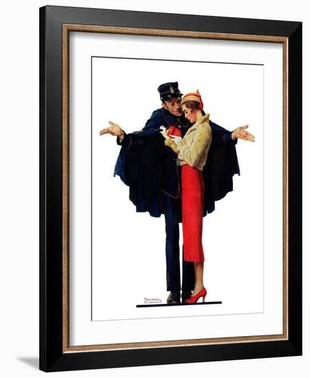 "Lost in Paris" or "Boulevard Haussmann", January 30,1932-Norman Rockwell-Framed Giclee Print