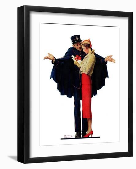 "Lost in Paris" or "Boulevard Haussmann", January 30,1932-Norman Rockwell-Framed Giclee Print