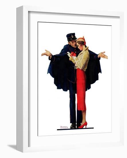 "Lost in Paris" or "Boulevard Haussmann", January 30,1932-Norman Rockwell-Framed Giclee Print