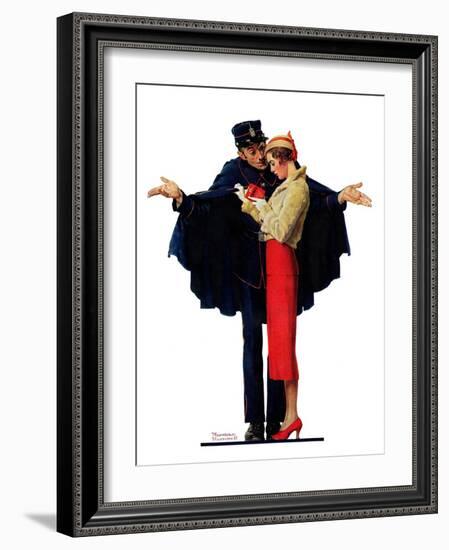 "Lost in Paris" or "Boulevard Haussmann", January 30,1932-Norman Rockwell-Framed Giclee Print