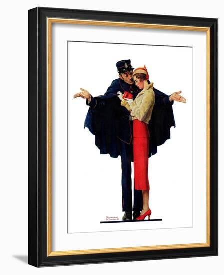 "Lost in Paris" or "Boulevard Haussmann", January 30,1932-Norman Rockwell-Framed Giclee Print