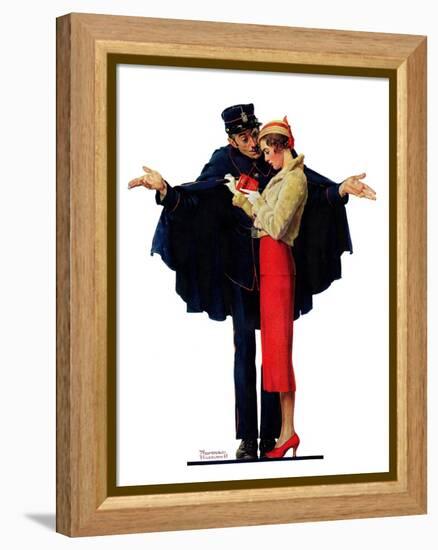 "Lost in Paris" or "Boulevard Haussmann", January 30,1932-Norman Rockwell-Framed Premier Image Canvas