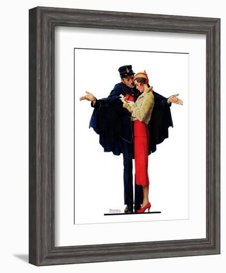 "Lost in Paris" or "Boulevard Haussmann", January 30,1932-Norman Rockwell-Framed Giclee Print