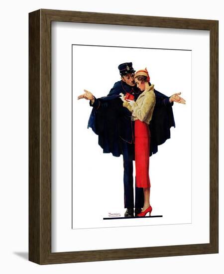 "Lost in Paris" or "Boulevard Haussmann", January 30,1932-Norman Rockwell-Framed Giclee Print