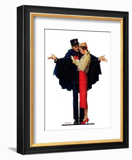 "Lost in Paris" or "Boulevard Haussmann", January 30,1932-Norman Rockwell-Framed Giclee Print