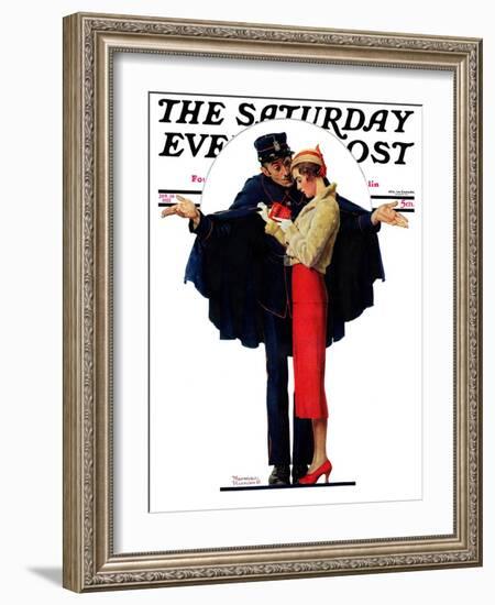 "Lost in Paris" or "Boulevard Haussmann" Saturday Evening Post Cover, January 30,1932-Norman Rockwell-Framed Giclee Print