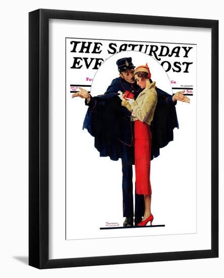 "Lost in Paris" or "Boulevard Haussmann" Saturday Evening Post Cover, January 30,1932-Norman Rockwell-Framed Giclee Print