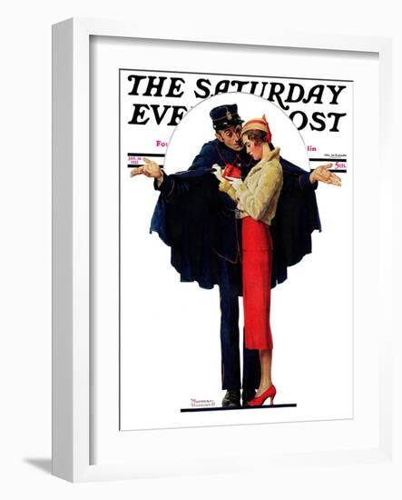 "Lost in Paris" or "Boulevard Haussmann" Saturday Evening Post Cover, January 30,1932-Norman Rockwell-Framed Giclee Print