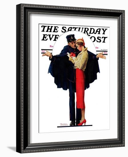 "Lost in Paris" or "Boulevard Haussmann" Saturday Evening Post Cover, January 30,1932-Norman Rockwell-Framed Giclee Print