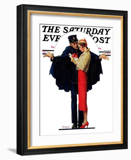 "Lost in Paris" or "Boulevard Haussmann" Saturday Evening Post Cover, January 30,1932-Norman Rockwell-Framed Giclee Print