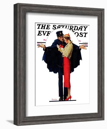 "Lost in Paris" or "Boulevard Haussmann" Saturday Evening Post Cover, January 30,1932-Norman Rockwell-Framed Giclee Print