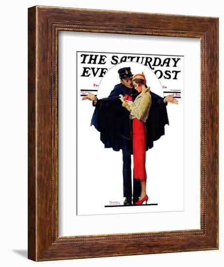 "Lost in Paris" or "Boulevard Haussmann" Saturday Evening Post Cover, January 30,1932-Norman Rockwell-Framed Giclee Print