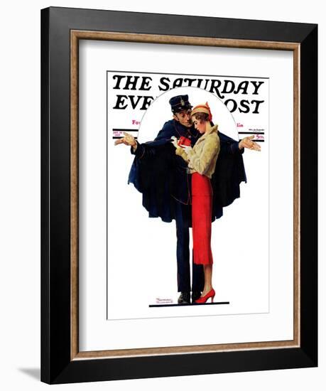 "Lost in Paris" or "Boulevard Haussmann" Saturday Evening Post Cover, January 30,1932-Norman Rockwell-Framed Giclee Print