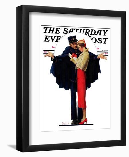 "Lost in Paris" or "Boulevard Haussmann" Saturday Evening Post Cover, January 30,1932-Norman Rockwell-Framed Giclee Print