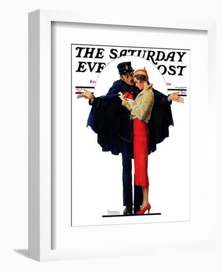 "Lost in Paris" or "Boulevard Haussmann" Saturday Evening Post Cover, January 30,1932-Norman Rockwell-Framed Giclee Print