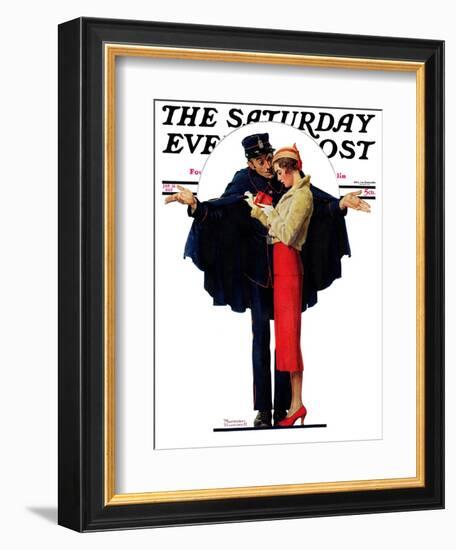 "Lost in Paris" or "Boulevard Haussmann" Saturday Evening Post Cover, January 30,1932-Norman Rockwell-Framed Giclee Print