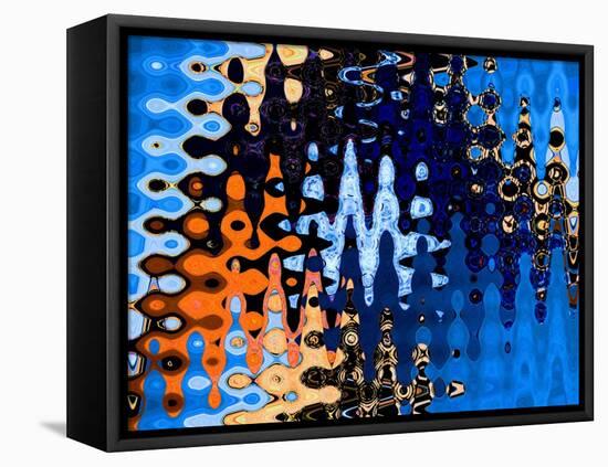 Lost In The Crowd Blue-Ruth Palmer 3-Framed Stretched Canvas