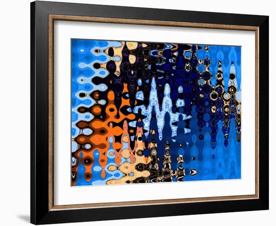 Lost In The Crowd Blue-Ruth Palmer 3-Framed Art Print