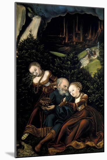 Lot and His Daughters 1528-Lucas Cranach the Elder-Mounted Art Print