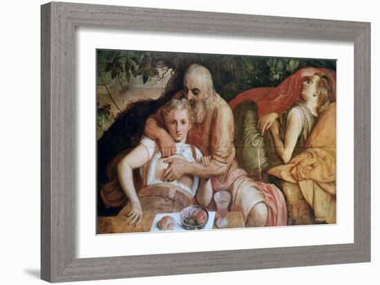 Lot and His Daughters, C1550-Frans Floris-Framed Giclee Print