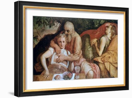 Lot and His Daughters, C1550-Frans Floris-Framed Giclee Print