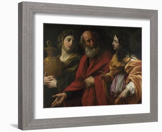 Lot and His Daughters Leaving Sodom, C. 1615-Guido Reni-Framed Giclee Print