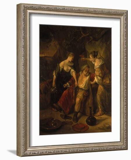 Lot and His Daughters-Jan Steen-Framed Giclee Print