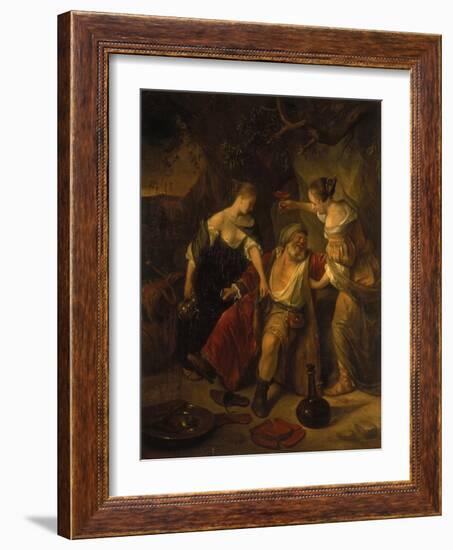 Lot and His Daughters-Jan Steen-Framed Giclee Print