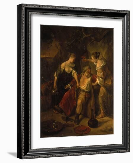 Lot and His Daughters-Jan Steen-Framed Giclee Print