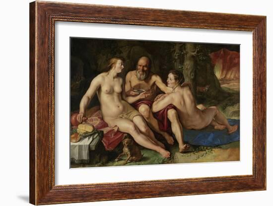 Lot and His Daughters-Hendrick Goltzius-Framed Art Print